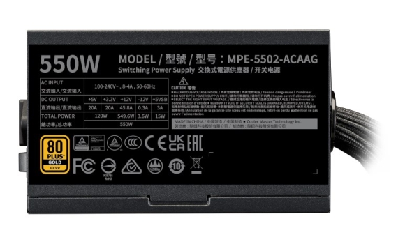 Cooler Master zdroj G Gold 550W V2, 120mm, 80+ Gold