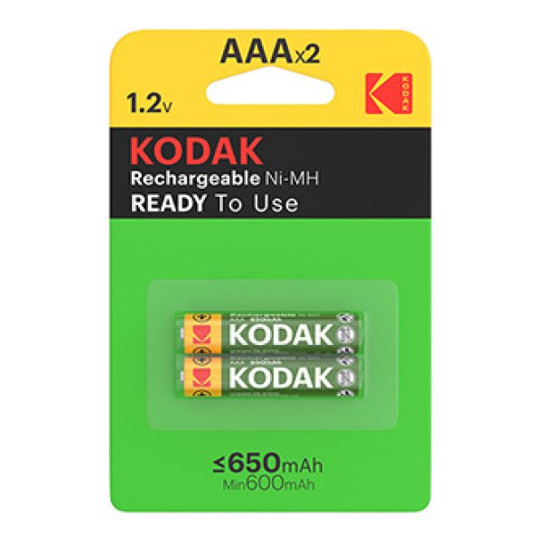 Baterie nabíjecí Ni-MH, tužková, AAA, 1.2V, Kodak, blistr, 2-pack, KOD-REC002, 650 mAh?v=1755898805