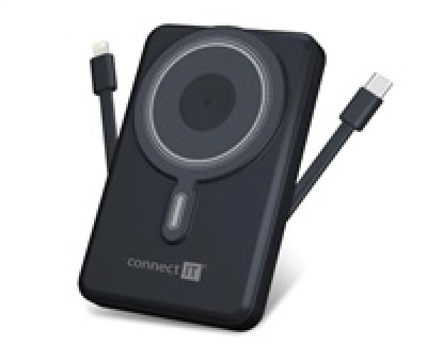 CONNECT IT Powerbanka TravelCharge, MagSafe, 10000 mAh, USB-C, Lightning, Šedá?v=1750593602