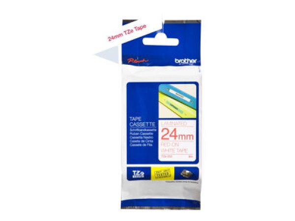 Páska Brother TZE-252, červený/bílý, 8m, 24mm