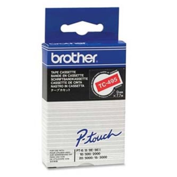 Brother TC495 - 9 mm x 7.7 m - bílá na červené - lamino páska - pro P-Touch PT-2000, PT-3000, PT-500, PT-5000, PT-8E?v=1761864003