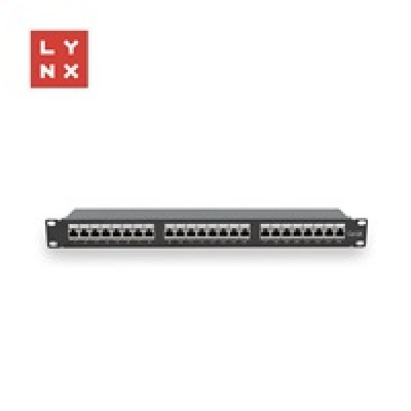LYNX 19" patch panel 24-port, STP Cat6a, 50µ, stíněný, černý?v=1755466814