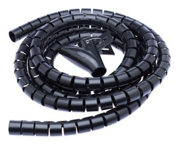 CONNECT IT trubice pro vedení kabelů WINDER, 2,5m x 20mm, černá (organizér kabelů)