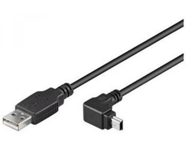 PREMIUMCORD Kabel USB 2.0 A-Mini B (5pin) propojovací, úhlový 1,8m