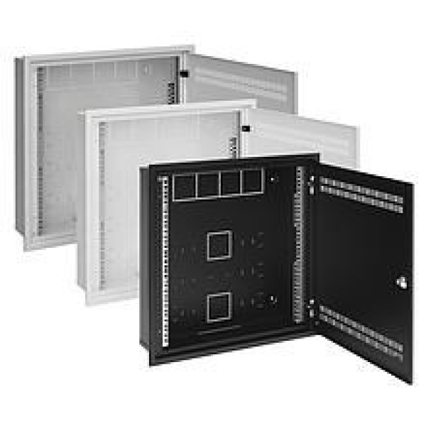 Solarix rozvaděč LC-18 do zdi s lištami 2U, 4U a 11U, 550x550 bílá RAL9003 s rámečkem k zazdění LC-18-55-15-W-W