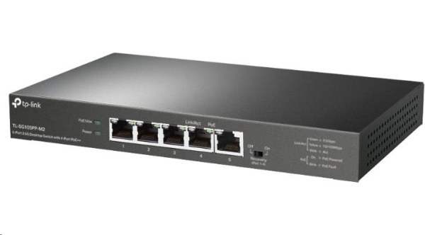 TP-Link switch TL-SG105PP-M2 (5x2,5GbE, 4xPoE++,123W, fanless)