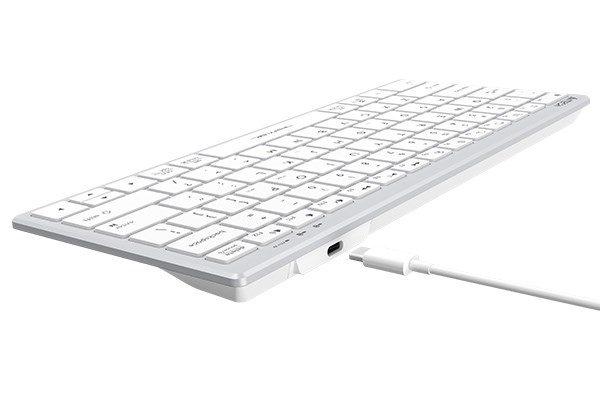 A4tech Klávesnice FX51, kancelářská klávesnice, membránová, bezdrátová, CZ/SK, Bílá