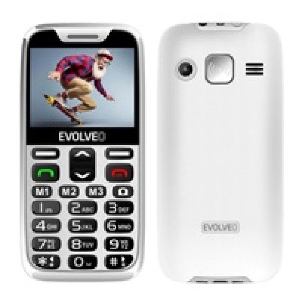 EVOLVEO EasyPhone XR, mobilní telefon pro seniory s nabíjecím stojánkem, bílá