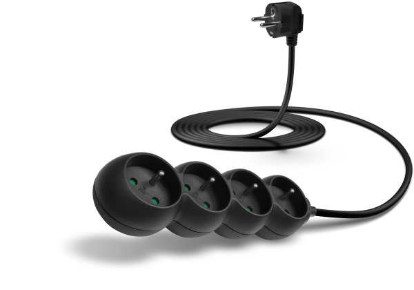 CONNECT IT prodlužovací kabel 230 V, 4 zásuvky, 3 m, bez vypínače (černý)?v=1761950406