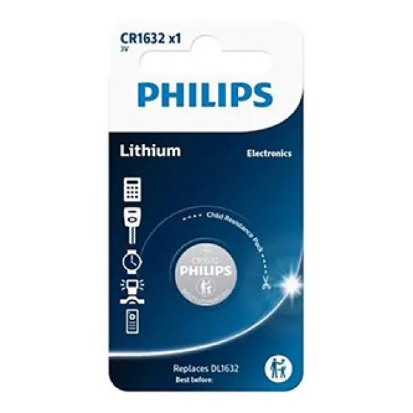 Baterie lithiová, CR1632, CR1632, 3V, PHILIPS, blistr, 1-pack, CR1632/00B, knoflíková, 120 mAh?v=1748894405