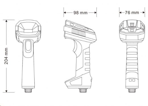 Virtuos CCD 2D průmyslová čtečka HT-857, USB, tmavě šedá