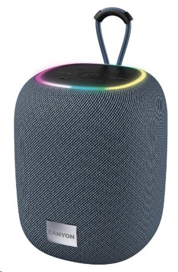 CANYON reproduktor BSP-8, RGB, BT V5.2, BLUETRUM AB5362B, 1x10W, USB-C, USB-A, microSD, AUX, šedá