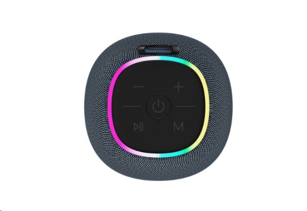 CANYON reproduktor BSP-8, RGB, BT V5.2, BLUETRUM AB5362B, 1x10W, USB-C, USB-A, microSD, AUX, šedá