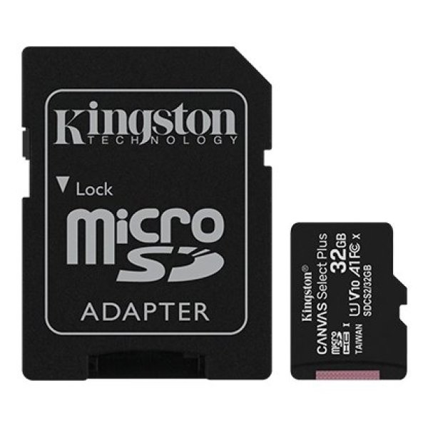 KINGSTON micro SD card SDHC 32GB Canvas Select Plus + SD adaptér