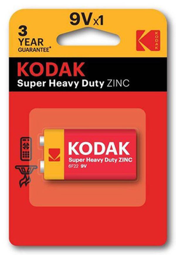 Baterie jednorázová zinkochloridová, tužková, 9VA, 9V, Kodak, blistr, 1-pack, KOD-9V, Extra Heavy Duty?v=1755898805