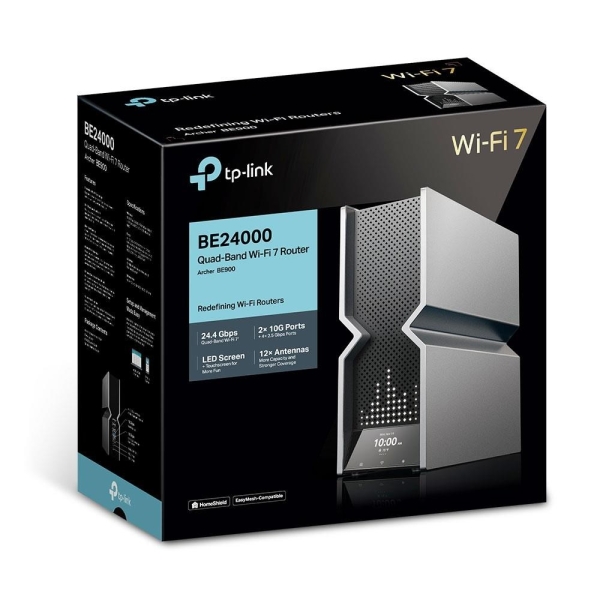 TP-Link Archer BE900 OneMesh/EasyMesh WiFi7 router(BE24000,2,4GHz/5GHz/6GHz,1x10GbELAN/WAN,1xSFP+/10GbEWAN/LAN,4x2,5GbE)