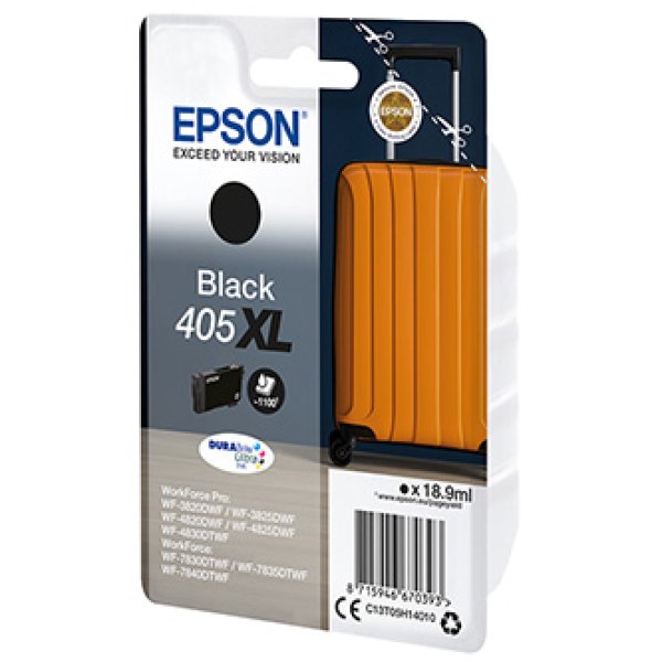 Náplň EPSON 405XL, C13T05H14010 černá (18,9 ml)