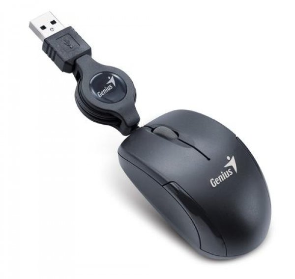 GENIUS Micro Traveler V2/Cestovní/Optická/Drátová USB/Černá