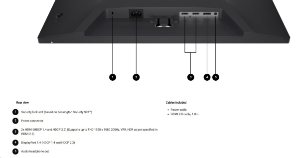 DELL LCD SE2425HG - 23,8"/FHD/IPS/1920x1080/16:9/200Hz/1ms/1000:1/300 cd/m2/HDMI/DP/VESA/3YNBD (210-BSNR)