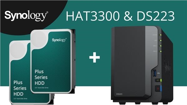 Synology DS223 DiskStation (4C/RealtekRTD1619B/1,7GHz/2GBRAM/2xSATA/2xUSB3.2/1xGbE)