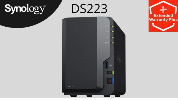 Synology DS223 DiskStation (4C/RealtekRTD1619B/1,7GHz/2GBRAM/2xSATA/2xUSB3.2/1xGbE)