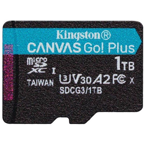 Kingston paměťová karta 1TB microSDXC Canvas Go Plus Gen4 A2 U3 V30 Card + ADP