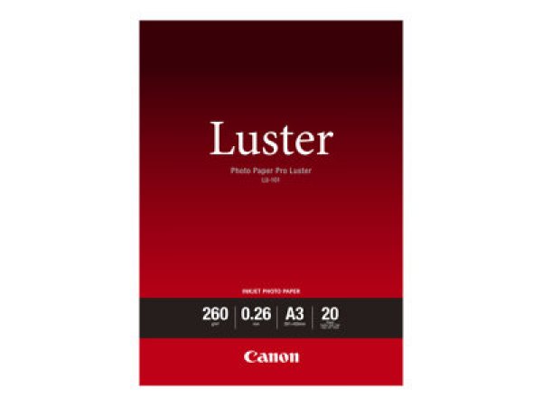 Canon Photo Paper Pro Luster LU-101 - Třpytivý - 260 mikronů - A3 (297 x 420 mm) - 260 g/m2 - 20 listy fotografický papír - pro PIXMA PRO-1, PRO-10, PRO-100