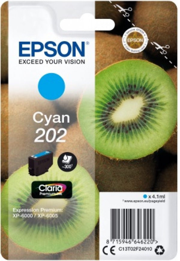 Náplň EPSON C13T02F24010, 202 azurová (4,1 ml)