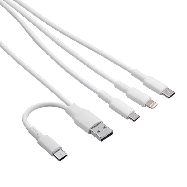 Akyga Kabel USB-A + USB-C / USB-C + USB Micro B + Lightning 1.2m AK-USB-52