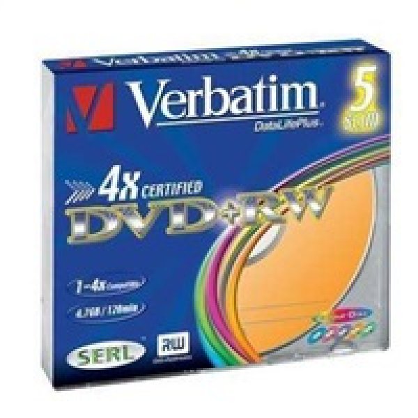 VERBATIM DVD+RW (4x, 4,7GB),slimbox 5ks/pack