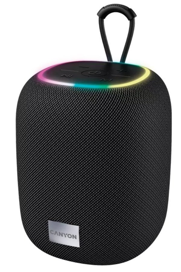 CANYON reproduktor BSP-8, RGB, BT V5.2, BLUETRUM AB5362B, 1x10W, USB-C, USB-A, microSD, AUX, černá