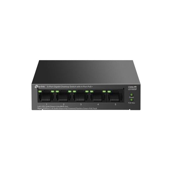 TP-Link LiteWave switch LS105GP (5xGbE, 4xPoE+, 65W, fanless)