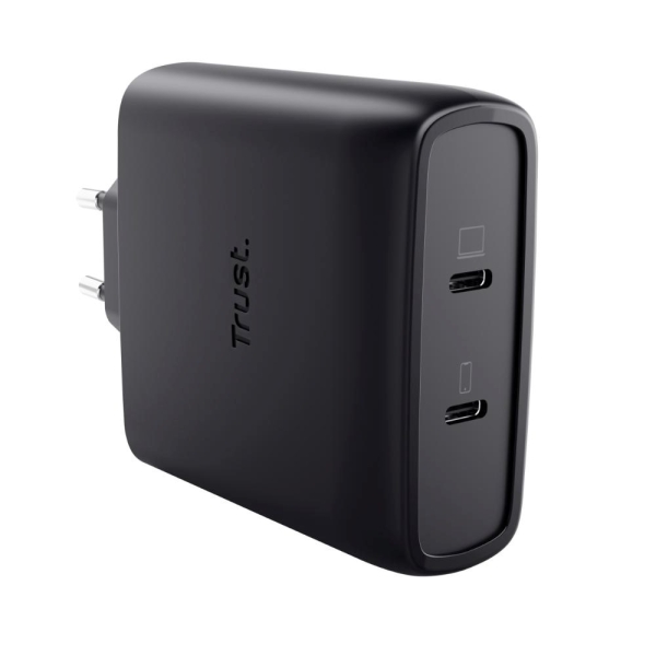 TRUST MAXO 100W 2P USB-C GAN CHARGER BLK