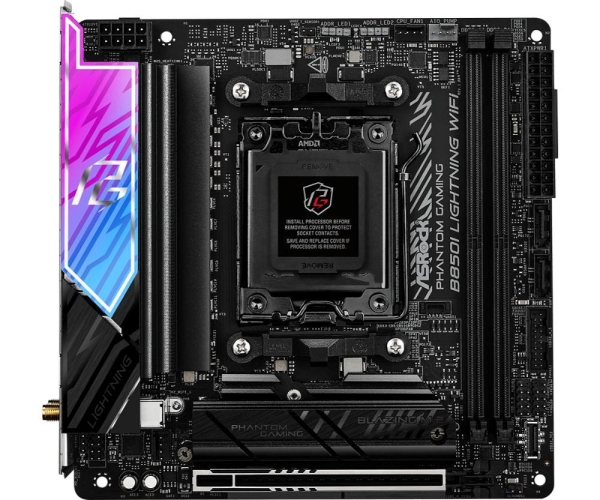 ASRock MB Sc AM5 B850I Lightning WiFi, AMD B850, 2xDDR5, 1xThunderbolt, 1xHDMI, WiFi, Mini-ITX
