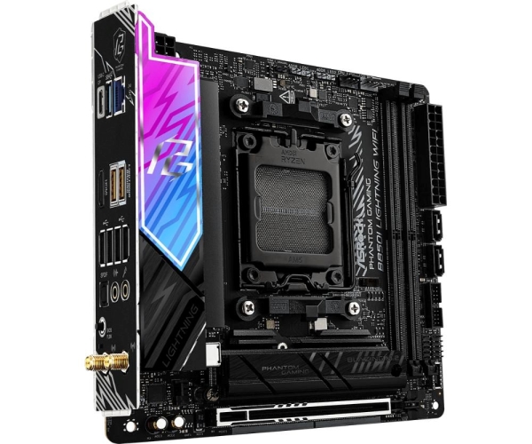 ASRock MB Sc AM5 B850I Lightning WiFi, AMD B850, 2xDDR5, 1xThunderbolt, 1xHDMI, WiFi, Mini-ITX