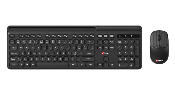 Klávesnice C-TECH Quallis WLKMC-05, bezdrátový combo set s myší, černý, USB, CZ/SK?v=1746043203
