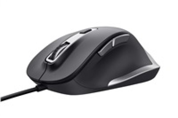 TRUST Fyda/Ergonomická/Optická/Drátová USB/Černá-stříbrná