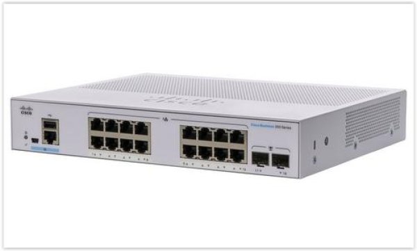 Cisco switch CBS350-16T-E-2G-EU (16xGbE,2xSFP,fanless) - REFRESH