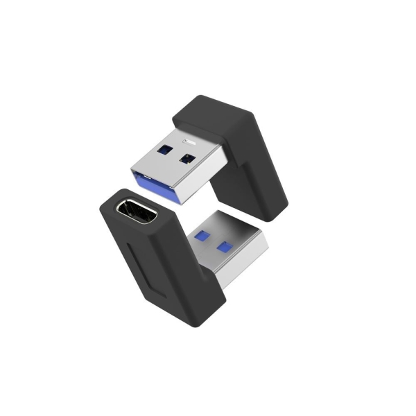 PremiumCord USB redukce USB-C  - USB3.0 typ A  (F/M), zahnutá 90°