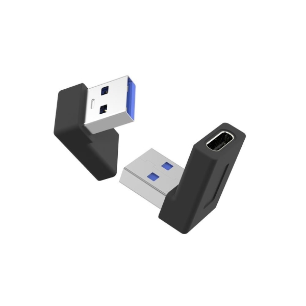 PremiumCord USB redukce USB-C  - USB3.0 typ A  (F/M), zahnutá 90°