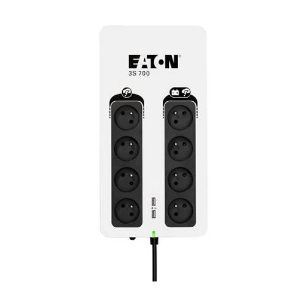 Eaton 3S 700 FR, UPS 700VA / 420W, 8 zásuvek (4 zálohované), USB, 2x USB charge, české zásuvky
