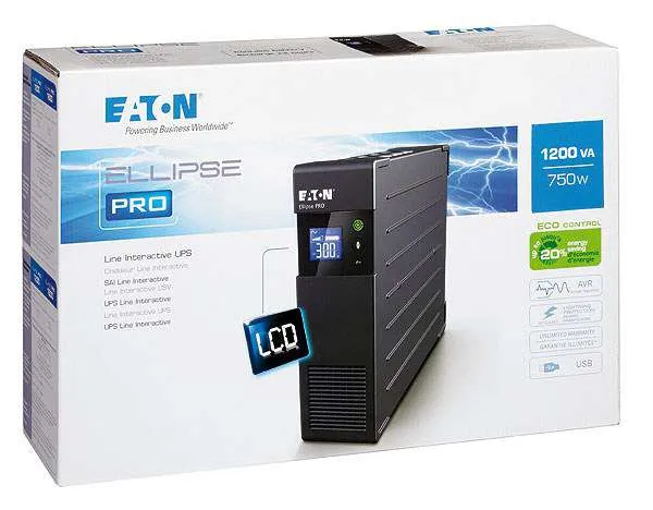 EATON UPS Ellipse PRO 1200 IEC USB, Line-interactive, Tower, 1200VA/750W, výstup 8x IEC C13, USB