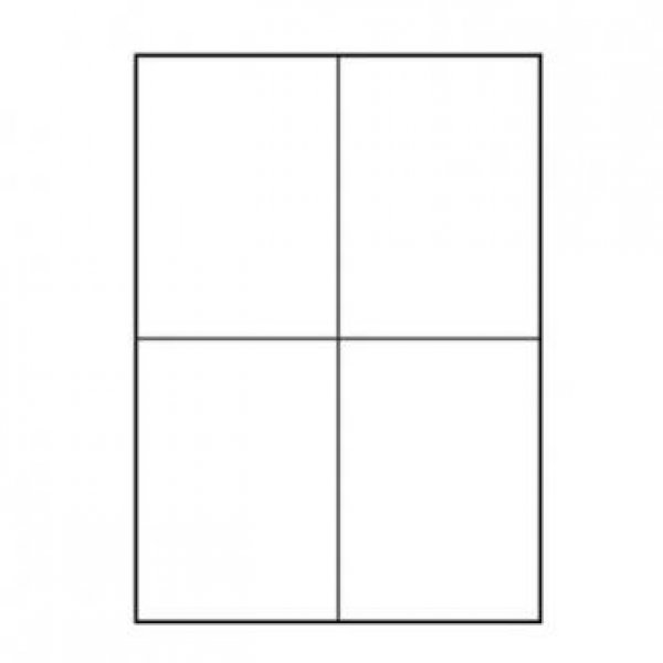 Logo etikety 105mm x 148mm, A4, matné, bílé, 4 etikety, 140g/m2, baleno po 25 ks, pro inkoustové a laserové tiskárny