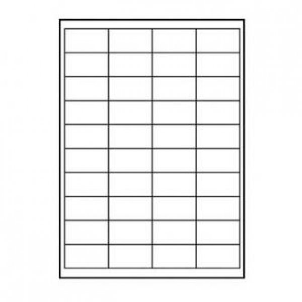 Logo etikety 48.5mm x 25.4mm, A4, matné, bílé, 44 etiket, 140g/m2, baleno po 10 ks, pro inkoustové a laserové tiskárny