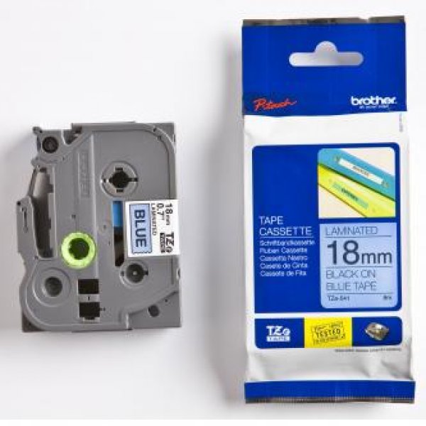 Páska Brother TZE-541, černý/modrý, 8m, 18mm