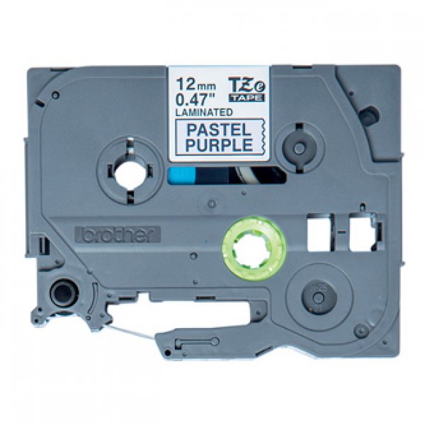 Brother TZe-MQF31 - Černá na pastelově purpurové - Role (1,2 cm x 8 m) 1 kazeta/y lamino páska - pro Brother PT-P750, P950; P-Touch PT-D610; P-Touch Cube PT-P300; P-Touch Cube Pro PT-P910