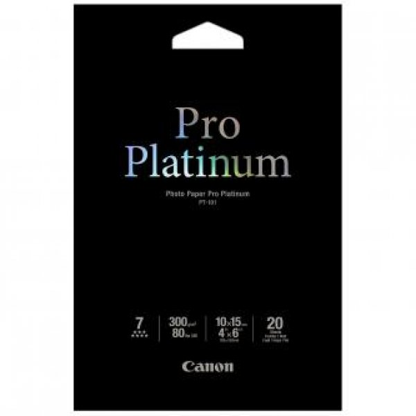 Canon Photo Paper Pro Platinum - 100 x 150 mm - 300 g/m2 - 20 listy fotografický papír - pro PIXMA iP3600, MP240, MP480, MP620, MP980