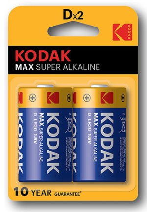 Baterie jednorázová alkalická, tužková, LR20, 1.5V, Kodak, blistr, 2-pack, KOD-LR20MAX, Alkaline Max