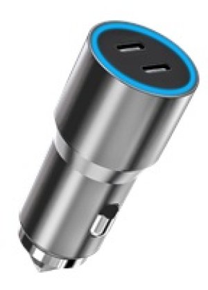 WG - Nabíječka do auta 2x USB 60W, 2x USB-C PD 30W, stříbrná