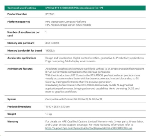 NVIDIA RTX A1000 8GB PCIe Accelerator